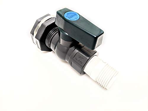 Van Enterprises Rain Barrel Spigot Kit - 3/4" Pvc Full Port Ball Valve With Bulkhead Fitting +Hose Adapter #TOP1