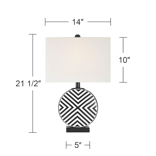Lámpara de mesa Fraser cerámica negro y blanco 21.5" set 2 miniatura 4