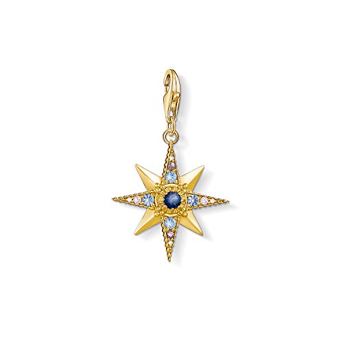 Thomas Sabo - Charm con Cierre para Mujer " Royalty estrella Charm Club", Plata de Ley …