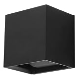 Modern Wall Light Cube – 15W Wall Cube with 70,000 Hour Lifespan - 2700K/3000K/3500K/4000K/5000K Color Changing Options in Aluminum Housing – Adjustable Beam Angle for Outdoor or Indoor Use (Black)