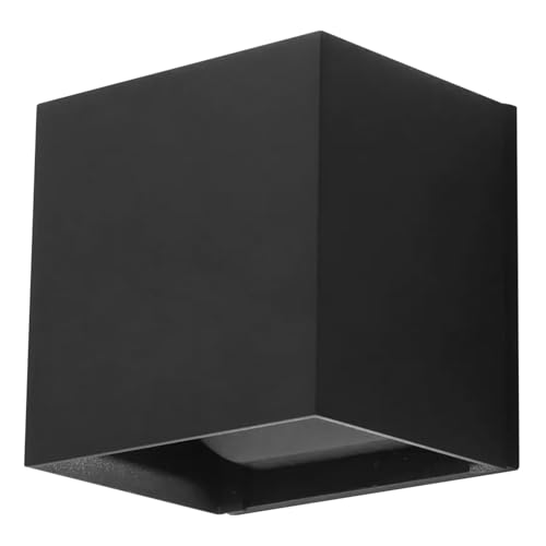 Image of Modern Wall Light Cube - 15W Wall Cube with 70,000 Hour Lifespan - 2700K /3000K /3500K /4000K /5000K Color Changing Options in Aluminum Housing - Adjustable Beam Angle for Outdoor or Indoor Use (Black)