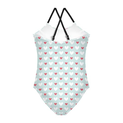 Retro Abstract Heart Girl's Swimsuit 1-Piecing Toddler Girl Swim Suit Bathing Suits for Girls Girls'2