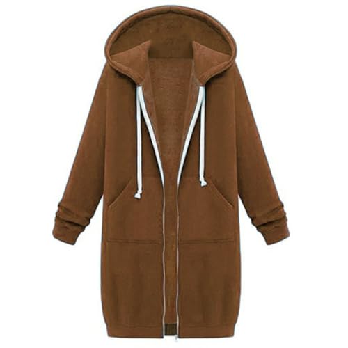 Sweat à capuche épais en polaire femme manteau hiver volumineux coupe tendance chaud