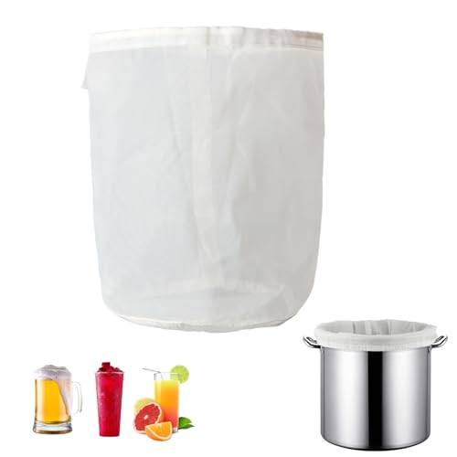 Firavggu 3 bolsas de filtro de 30 x 45 cm, bolsas de cerveza, 100 microbolsas de filtro de lúpulo de nailon, con cordón, paño de queso, paño redondo para el suelo, para vino, zumo, cerveza, cocina