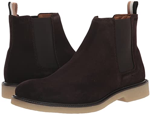 Image of BOSS mens Suede Chelsea Boot With Embossed Logo