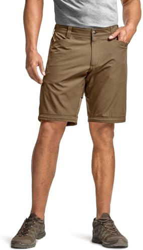 Image of CQR Men's Convertible Cargo Tactical Pants, Water Resistant Outdoor Hiking Pants, Zip Off Lightweight Stretch Work Pants