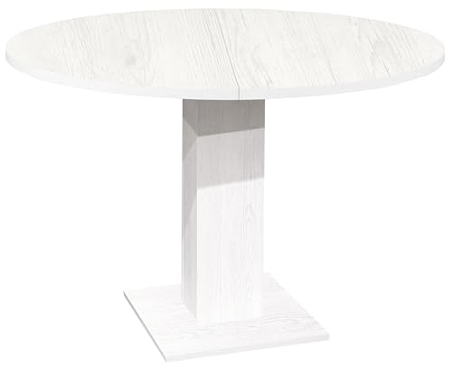 DEINE TANTE EMMA Tap/Rund_90 Esstisch RUND Küchentisch Piano Aurelio weiß Nb. ausziehbar 90 cm Durchmesser DEINE TANTE EMMA Tap/Rund_90 Esstisch RUND Küchentisch Piano Aurelio weiß Nb. ausziehbar 90 cm Durchmesser