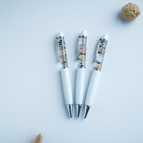 Image of Heart Ballpoint Pen Unique Floating Glitter Stationery Perfect Valentines Birthday Party Favor Gifts(White)