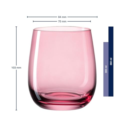 LEONARDO HOME Trinkgläser SORA (6er Set) • Bunte Wassergläser (360 ml) • 6 Farben • Spülmaschinenfest & Langlebig • Mehrfarbige Gläser für… – Ansicht 2