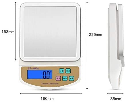 Báscula De Cocina Digital Báscula De Plataforma De Acero Inoxidable Báscula Electrónica De Precisión De 5 Kg Y 10 Kg Báscula De Alimentos para Hornear De 0,1 G Función D,5Kg/0.1G