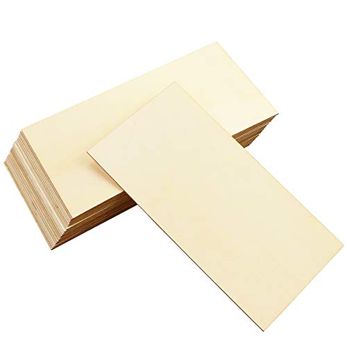 Acmer 20 Pack 200x100x1.5mm DIY Wood Sheets Natural Unfinished Wood Thin Wood Sheets Hobby Wood Plywood Board for DIY Crafts Wooden Mini House Boat Airplane Model