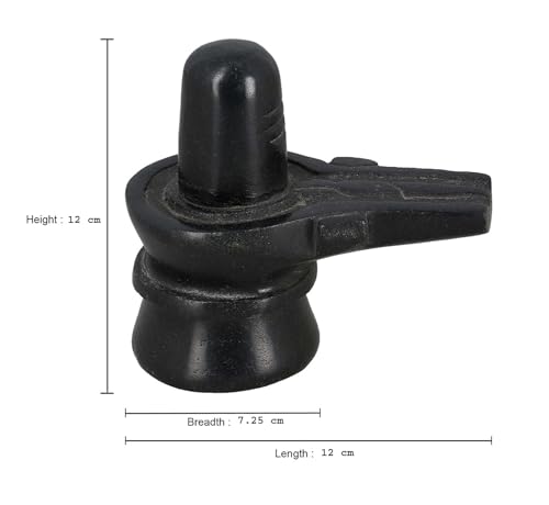 StonKraft Marble Shiva Lingam Shiv Ling Idol Murti Statue Adiyogi (Black Lingam)