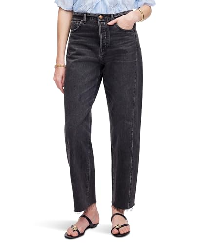 Madewell Women's The Darted Barrel-Leg Jean in Black