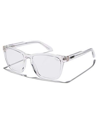 Quay - Blue Light Glasses for Men & Women, Square Frame, Eyewear for Screentime Protection (Hardwire, Clear/Clear Blue Light Lens)