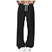 Letfool Womens Wide Leg Sweatpants Fall Fashion Outfits 2025 Winter Clothes Joggers Baggy Lounge Travel Pants with Pockets Black