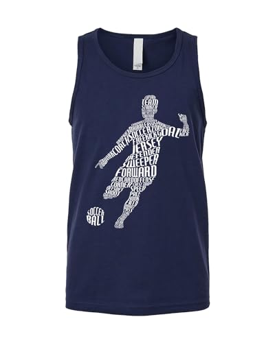 Threadrock Boys Soccer Player Typography Word Art Youth Tank Top