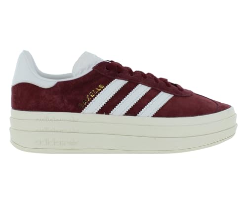 Image of adidas Gazelle Bold Suede Womens Shoes Size 9.5, Color: Maroon /White-Red