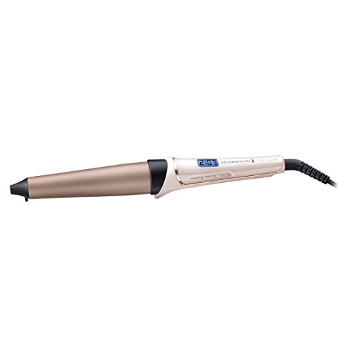 Remington CI91X1 - Ferro arricciacapelli, Tecnologia OptiHeat Smart, Calore costante mirato, Schermo LCD, 150-230 °C, Custodia, Bronzo, Ferro conico con diametro di 25-38mm