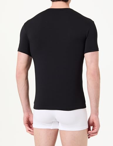 Emporio Armani Herren T-Shirt Bold Monogram 2-Pack Rundhals T-Shirt, schwarz/schwarz, M – Ansicht 4