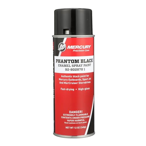 MERCURY 8028781 Phantom Black Enamel Spray Paint and MerCruiser 12 oz Spray Can