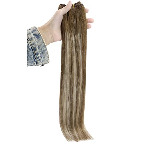 Image of Full Shine 20 Inch Human Hair Extensions Sew In, 105G Weft Extensions