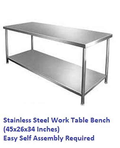 Image of Stainless Steel (SS Table, 45 x 26 inch x 34 inch (1 Under Shelf))