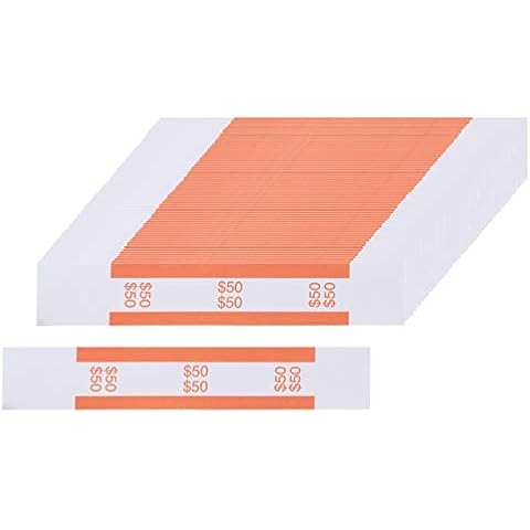 Sustainable Greetings 300 Pack Self Adhesive Currency Bands for 50 Money Bill Wrappers Cover