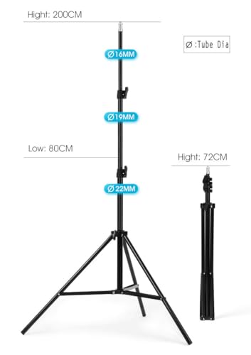 Image of SHOPEE Overhead Phone Mount with Tripod Light Stand 2M Stand 70cm Boom Arm for Phone Camera Holder 360-degree Rotating Stand Tripods Video Recording,Cooking,Photography,Live Streaming,YouTube