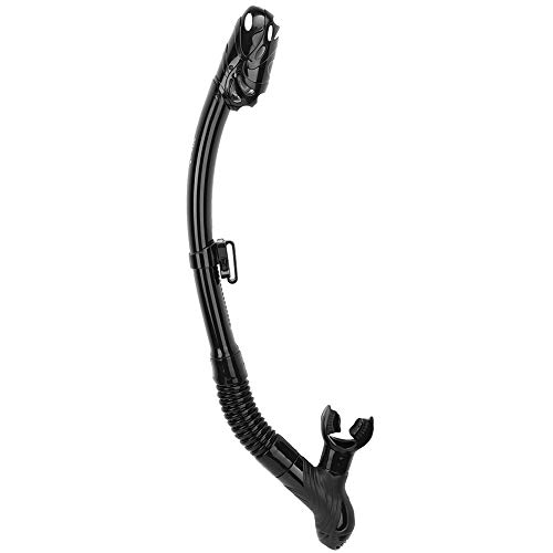 Xolsurg Snorkeling Snorkel Tube for Whale Diving Snorkeling Equipment Underwater Dry Professional Safe One Way Drain Black Red Blue (Black)