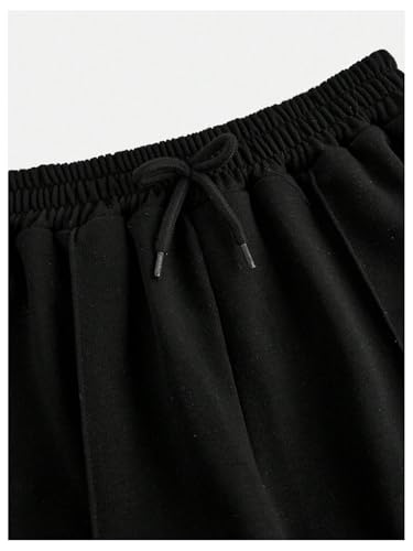 OYOANGLE Girl's Drawstring Waist Sweatpants Pleated Workout Gym Sporty Pants Open Bottom Trousers4