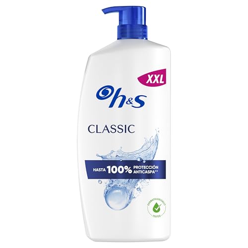 H&S Classic Champú Anticaspa 1000ml con Dispensador, para Uso Diario Hasta 100% de Protección Anticaspa, Clínicamente Probado Para Todo Tipo de Pelo y Cuero Cabelludo. Sensación de Frescor New Version