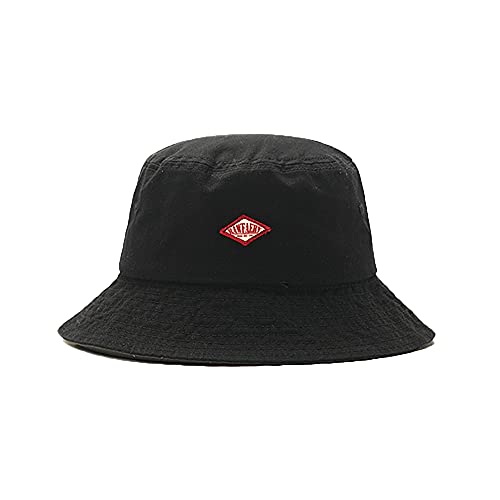 CLAPE Breite Krempe Fischerhut Faltbar Bucket Hat Baumwolle Anglerhut für Damen und Herren UV Schutz Adumbral Hut Schlapphut Eimer Hut, Schwarz