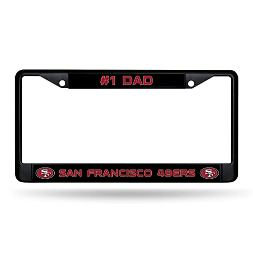Rico Industries NFL San Francisco 49ers #1 DAD Black Chrome Frame W Decal Insert 12 x 6 Car/Truck Auto Accessory