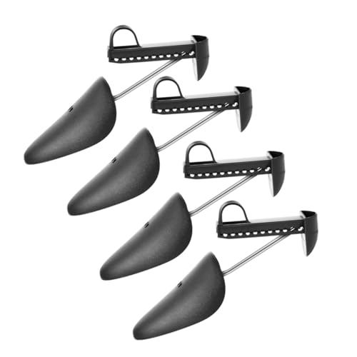 VANZACK 4 Pares Estiradores de Zapatos Ajustables Cuero Negro para Mantener Forma y Evitar Arrugas Herramienta para Ensanchar y Conservar Calzado