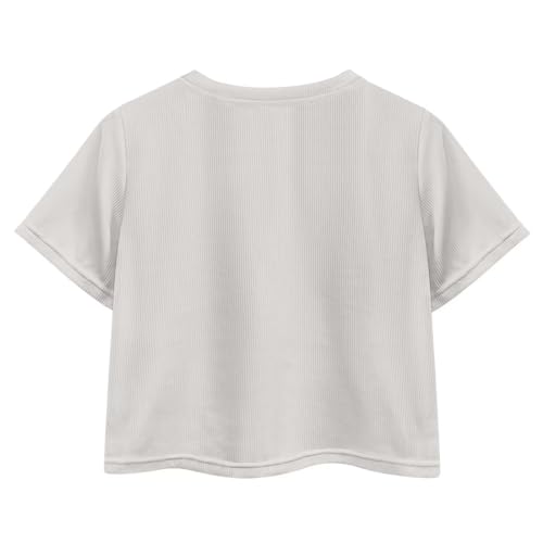 Image of Kids Crop Top Short Sleeve T-Shirts for Girls Size 5-14