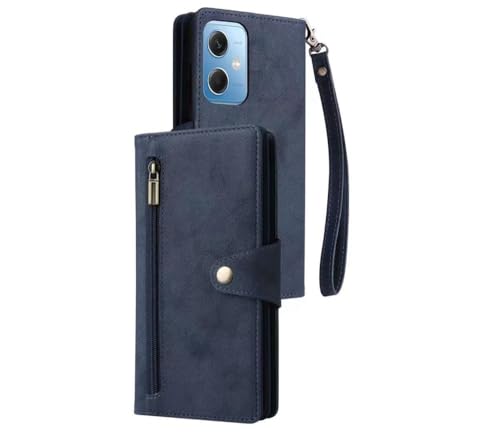 Étui en cuir Poco X5 Pro 5G style de luxe avec fermeture à glissière