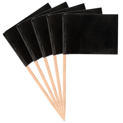 100PCS Party-Lebensmittel etiketten für Buffet, schwarze leere Käse Zahnstocher Fahnen Cocktail-Sticks Lebensmittel flaggen für Buffets zum Aufschreiben, Cupcake Topper Käse etiketten