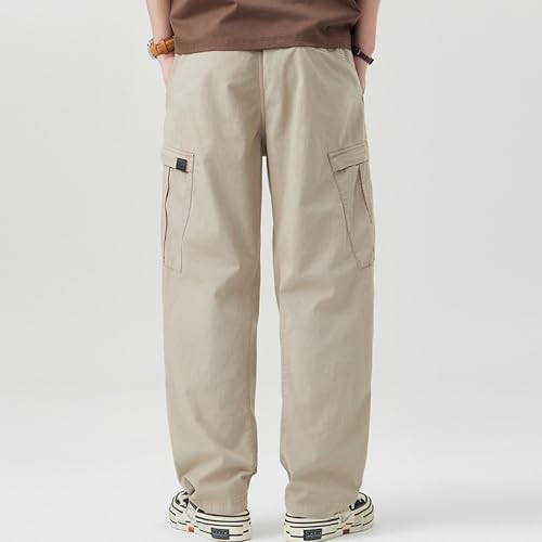 XYXIONGMAO Men's Black Casual Hip Hop Streetwear Loose Cargo Pants Pleated Techwear Joggers Overalls Multi-Pocket Sweatpants3