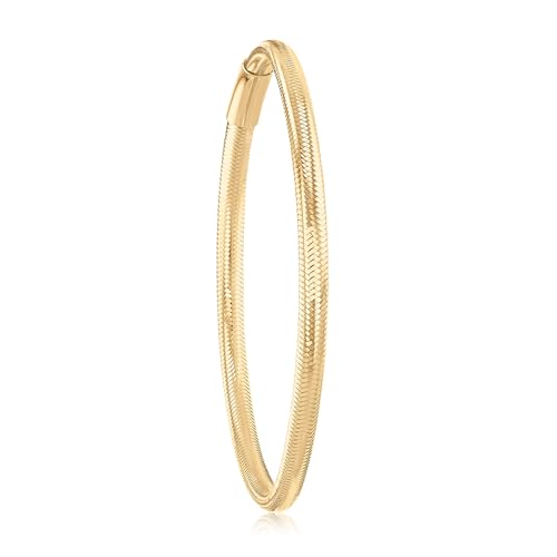 Reeds 14k Yellow Gold 3.4mm Stretch Bangle Bracelet2