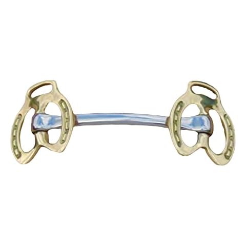 UKSALES25 Stallion Horse Shoe Bit Brass Cheek Cover