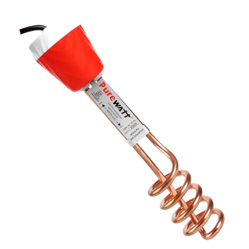 Image of Shockproof 2000 W Japanese Technology Electric Water Heater Immersion Rod With Waterproof & Protection | Instant Heating Immersion Water Heater Rod (Red)