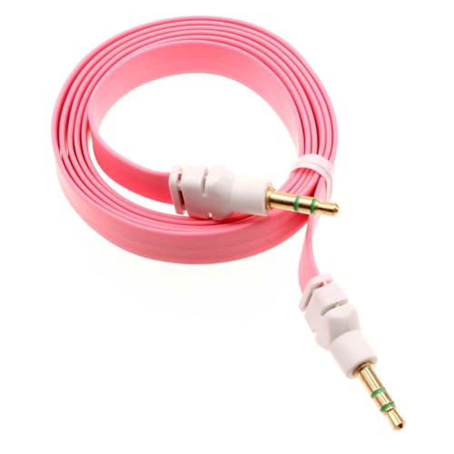 Cable Auxiliar 3.5mm Plano Color Rosa Compatible con Nokia miniatura 1