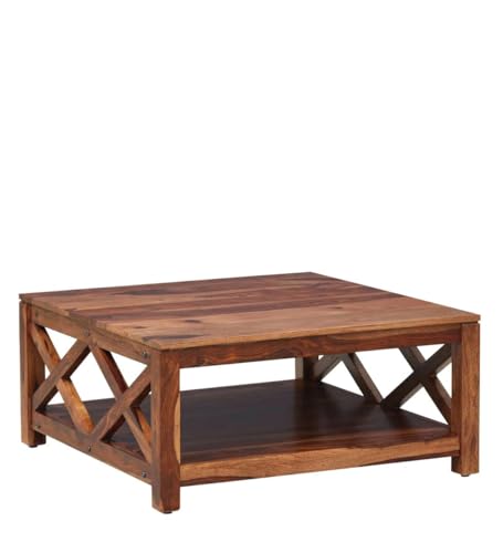 Image of Solid Sheesham Wooden Coffee Table for Home & Office | Centre Table for Living Room | Honey Finish