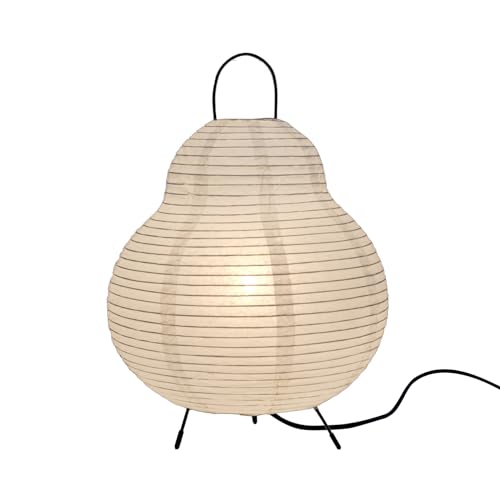 METHEDEECO Paper Table Lamp Size of 13inch Paper Lantern Lamp White Rice Paper Lamp Shade Japanese Chinese Lanterns Paper Floor Lamp Handmade Minimalist Bedside Lamp Night Light New House Gift