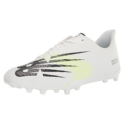 New Balance Men's Rush V3 Low Lacrosse Shoe, White/Silver, 10.5