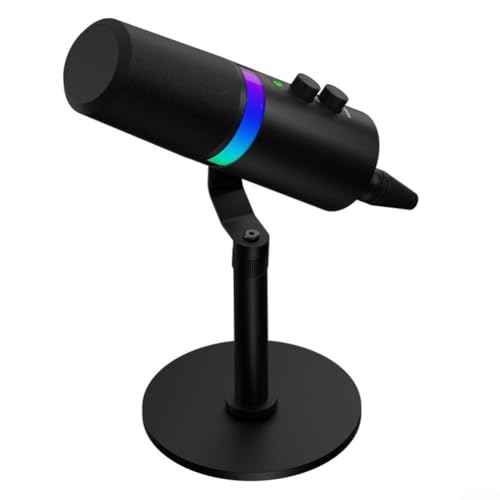 Microphone dynamique USB haute performance avec réduction du bruit et surveillance en temps réel, compatible avec les mixeurs et les interfaces audio pour le streaming