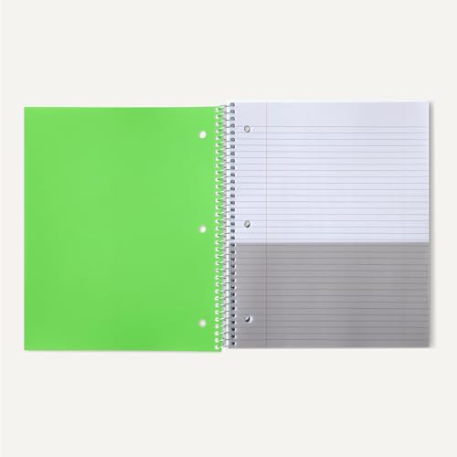 Image of Amazon Basics College-Ruled Spiral Notebook, Poly Cover, For Work and School, 100 Sheets, 9 inch x 11 inch, Green, 1-Pack