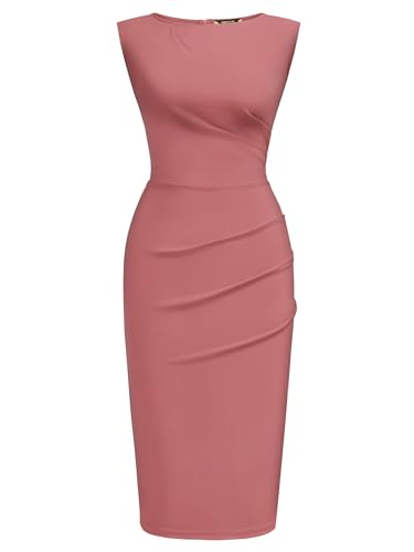 Image of Miusol Women's Retro Ruffle Style Slim Work Pencil Dress