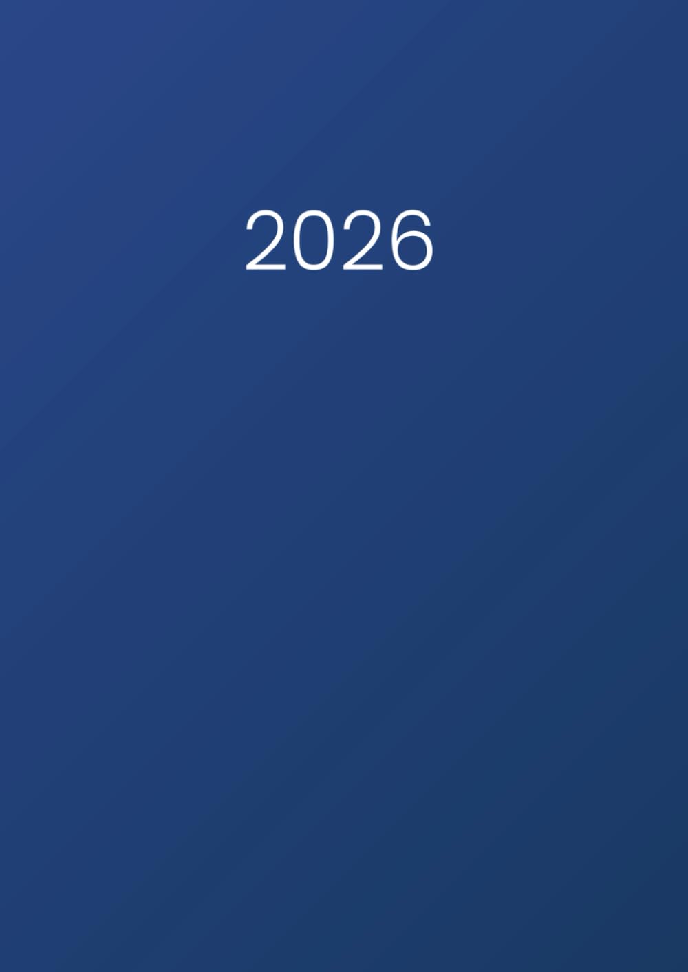 2026: A4 Kalenderbuch 1 Tag 1 Seite | Großer XXL Kalender 394 Seiten | auch Samstag und Sonntag | geeignet als Terminplaner | Tagebuch | Notizbuch | Studienplaner | Praxisplaner | Cover Blau