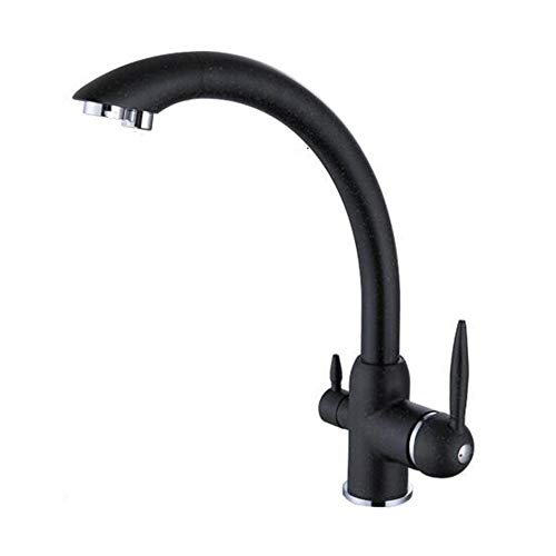 Grifo de cocina de 3 vías negro que elimina las jarras filtrantes con su purificador doble